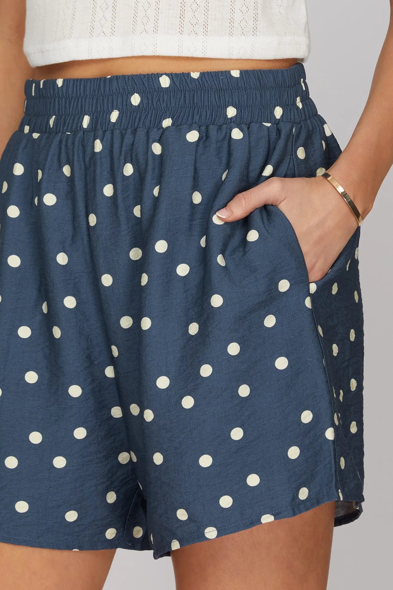 Navy Polka Dot Shorts