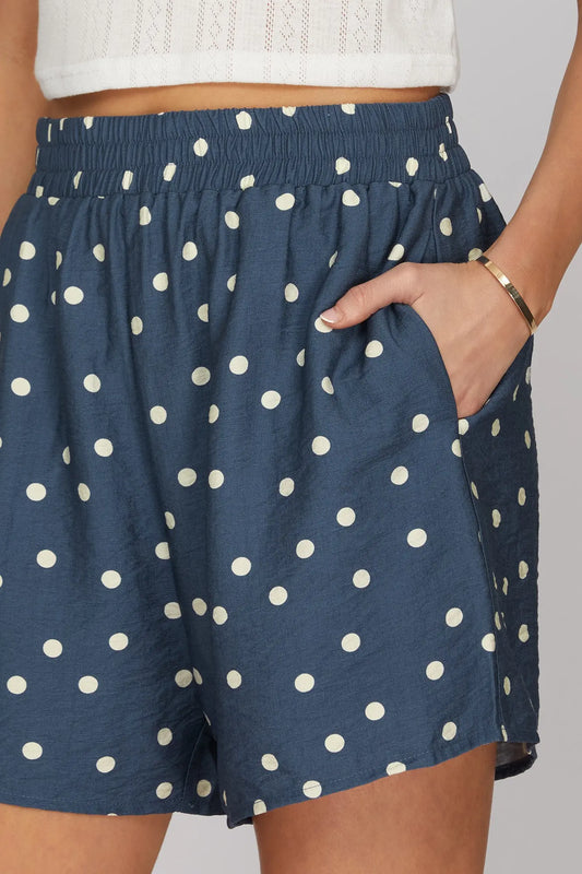 Navy Polka Dot Shorts