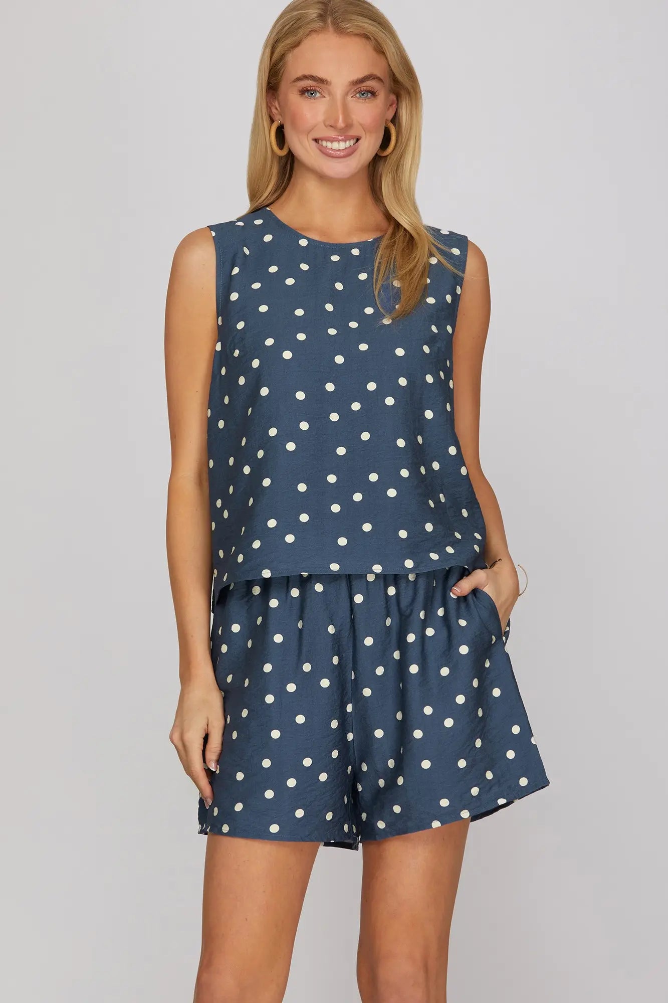 Navy Polka Dot Shorts
