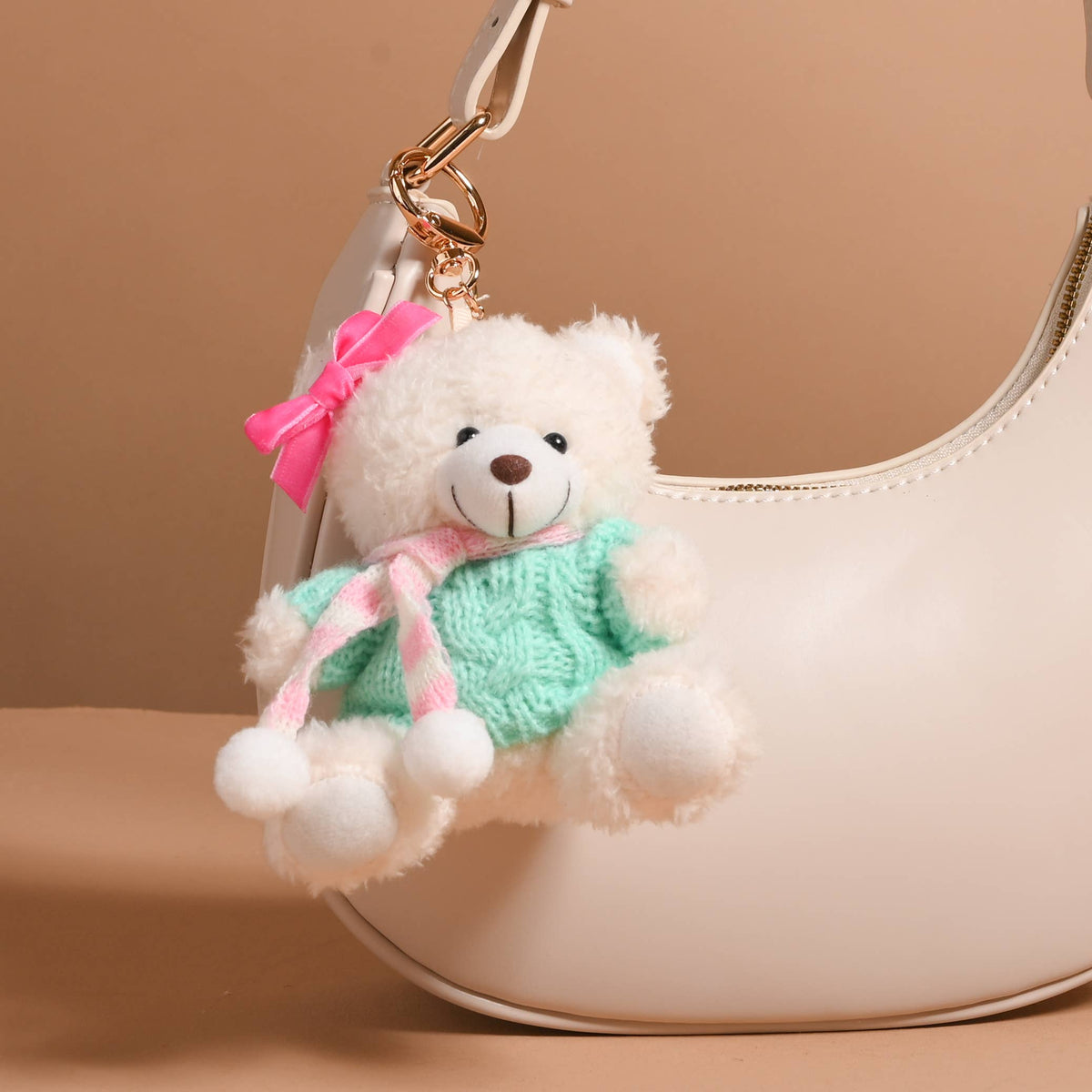 Teddy Bear Bag Charm-Arctic Angel