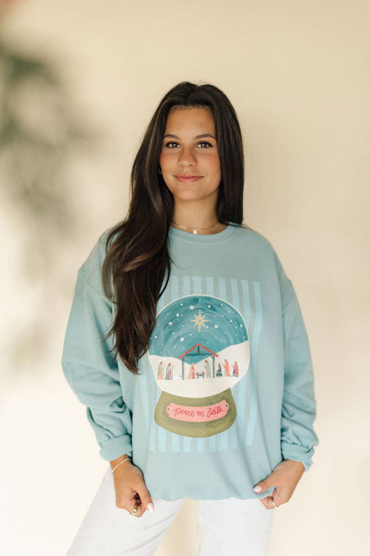 Peace on Earth Nativity Globe Sweatshirt