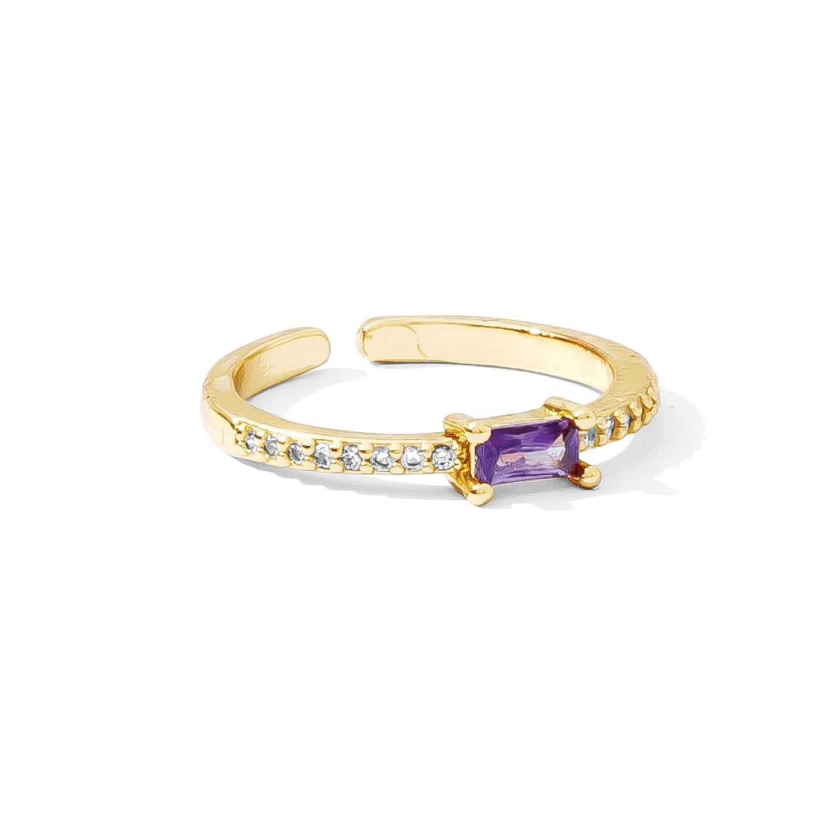 Splendid Iris Just A Touch of Color Pave Adjustable Ring