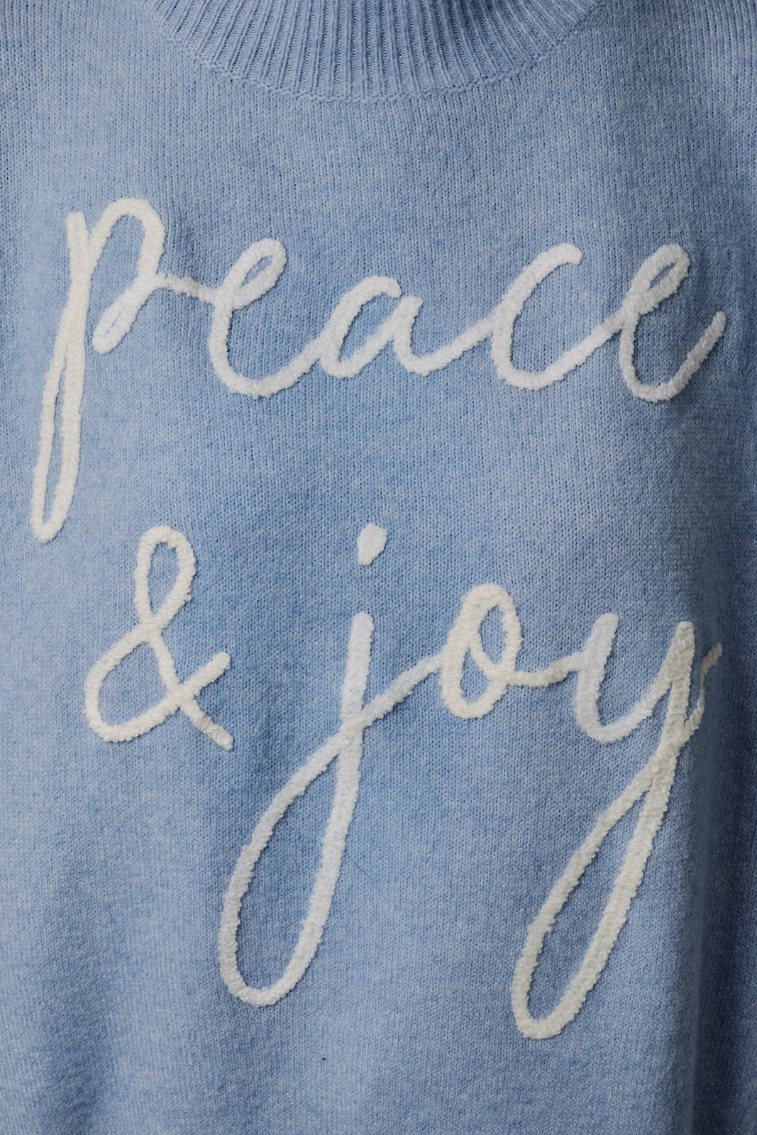 Mock Neck Long Sleeve Peace & Joy Novelty Knit Sweater