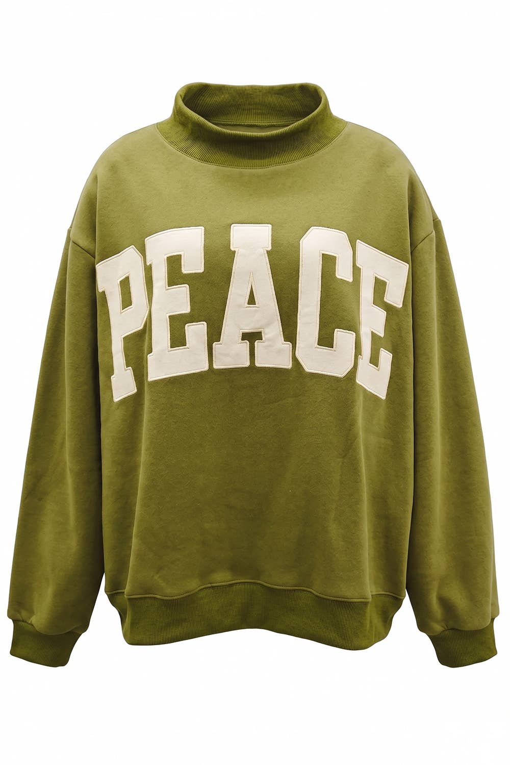 Pea Green Peace Mock Neck