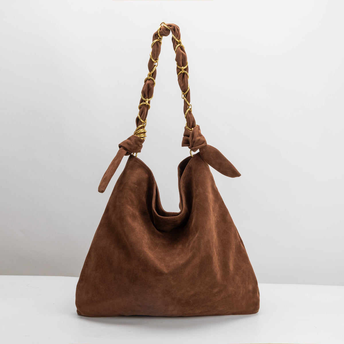 Melie Bianco Venus Chocolate Recycled Suede Tote Bag