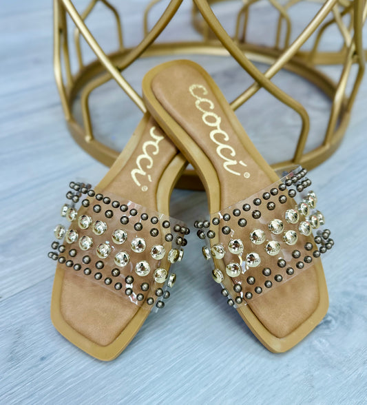 Malinda Gold Stud Sandal