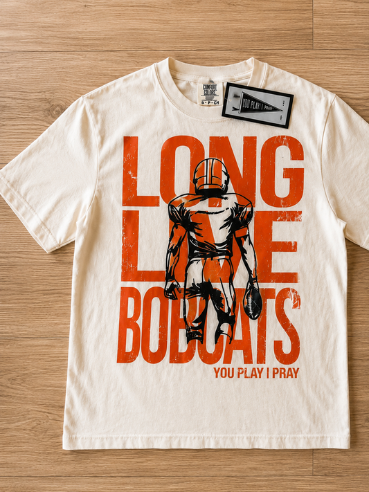 YPIP Long Live Bobcats - Cream CC Boxy Crop