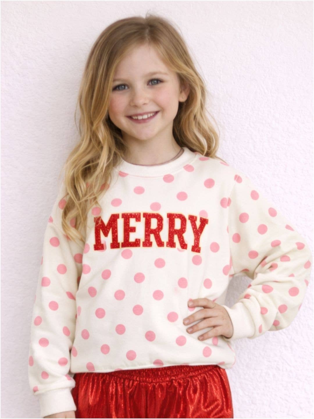 Girls "Merry" Polka Dot Top