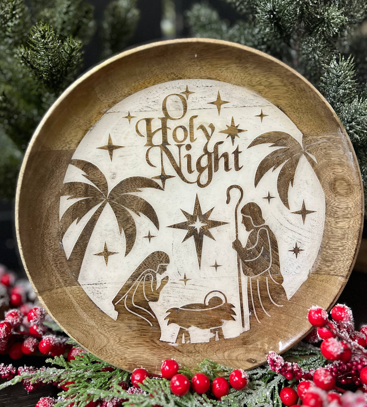 O Holy Night Nativity Plate