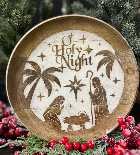 O Holy Night Nativity Plate