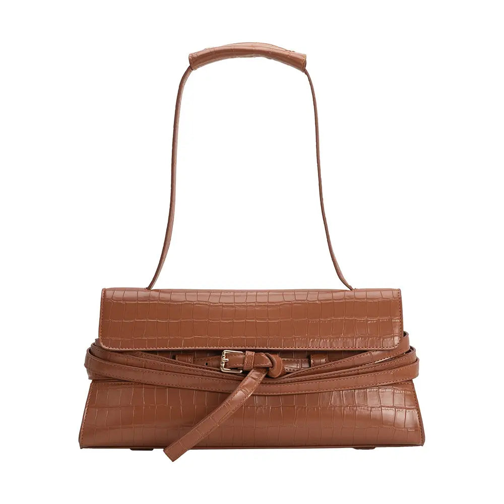 Klarissa Camel Recycled Vegan Leather Shoulder Bag