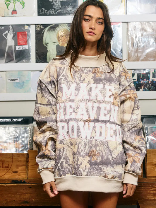 Make Heaven Crowded Camo MockNeck