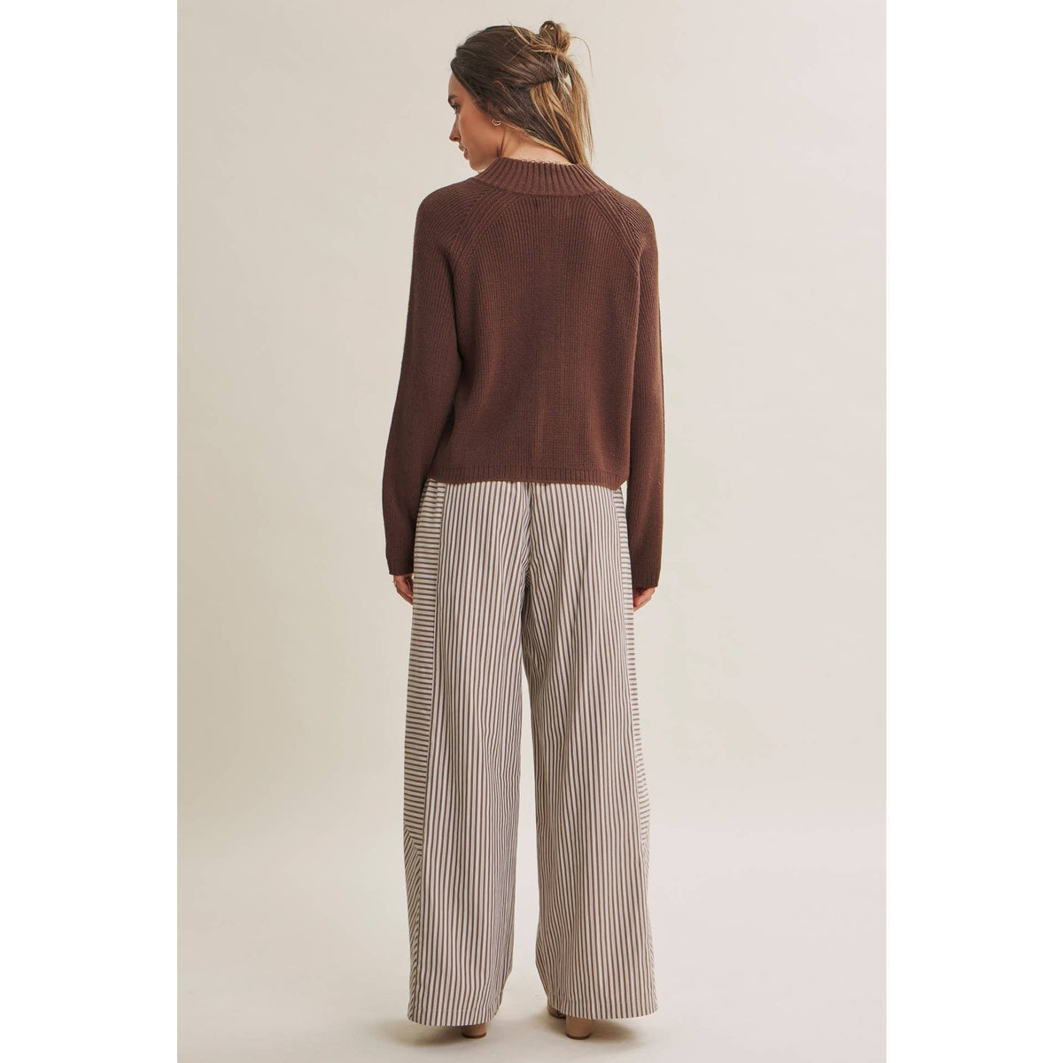 Coffee Before Noon Mixed Stripe Everyday Wide Leg Linen Pants