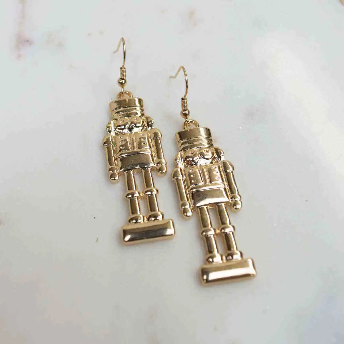 Gold Nutcracker Earrings