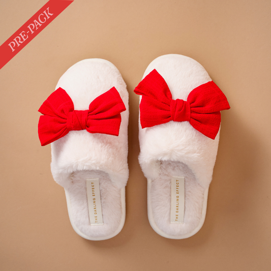 On Cloud Nine Slippers - Betty Bow Red