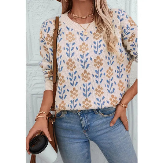 Floral Knit Sweater