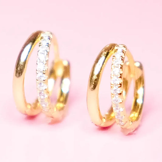 Crystal Ditto Pave Huggie Earring