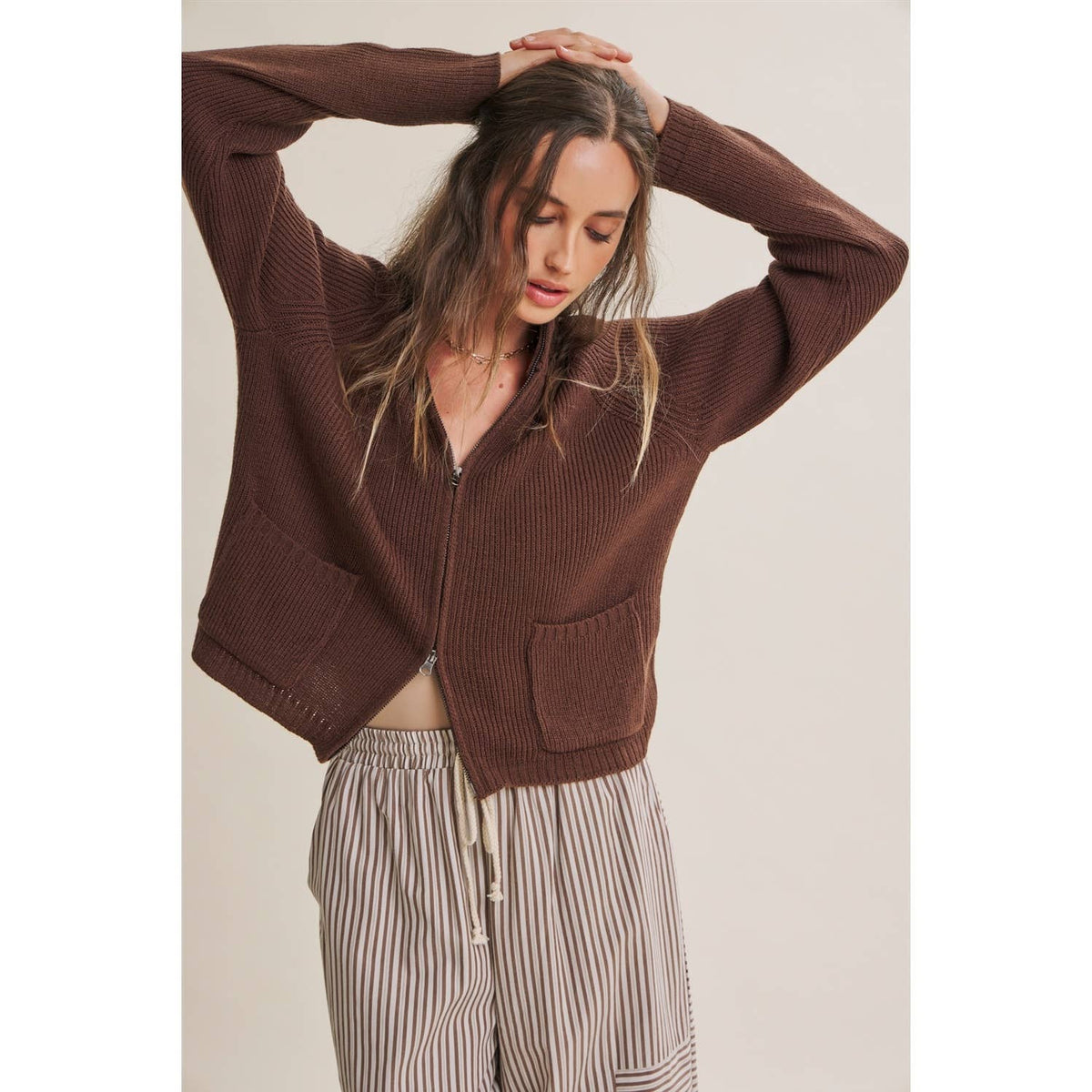 Coffee Before Noon Mixed Stripe Everyday Wide Leg Linen Pants