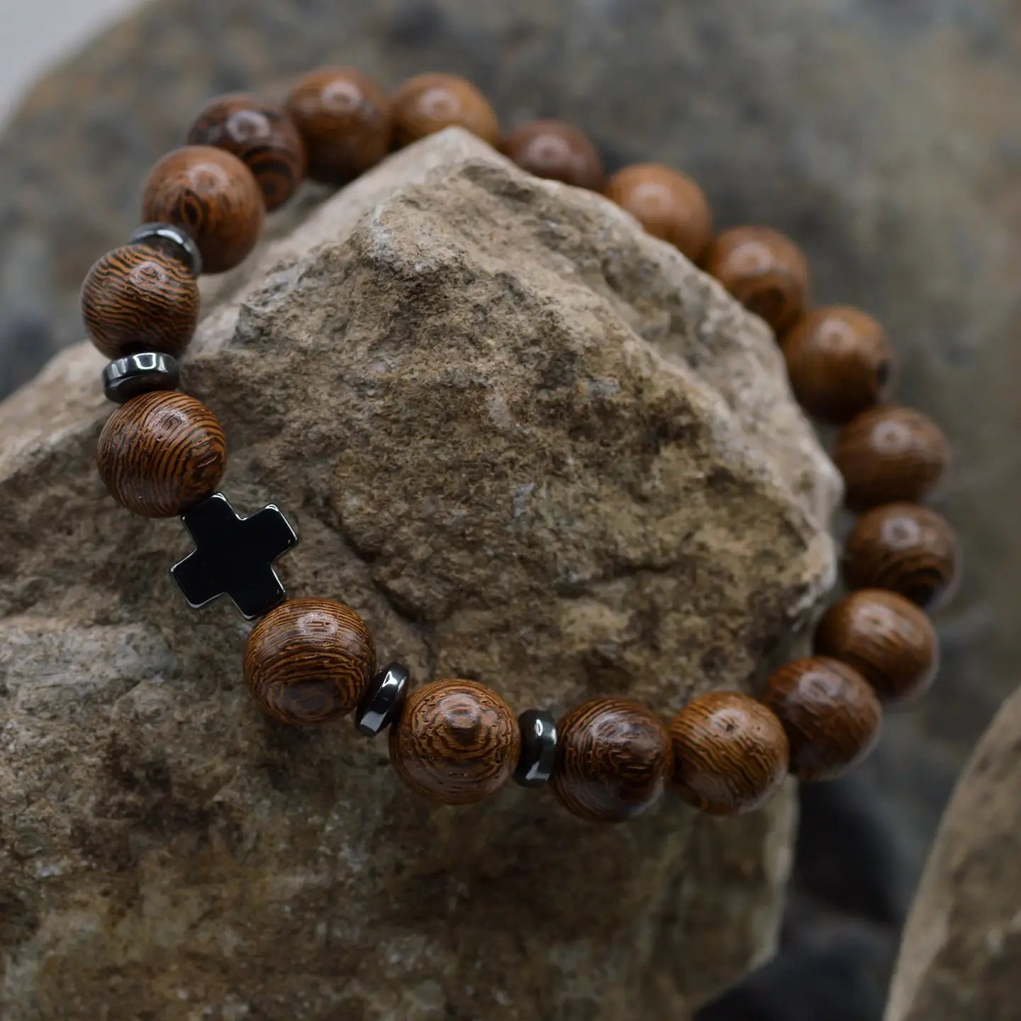 Wood Cross Bead Bracelet-Eden Merry Bracelet