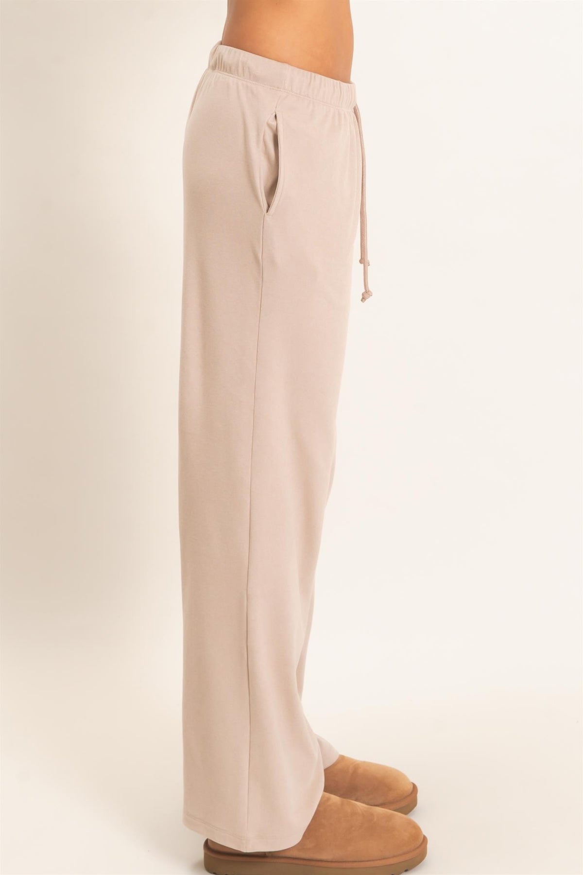 Wide Leg Pants With Drawcord