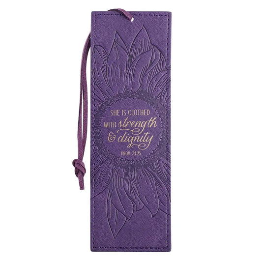 She is Clothed Purple Leather Bookmark
