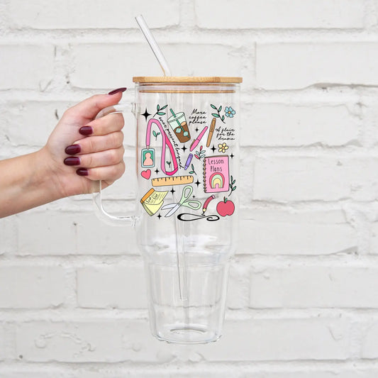 Teacher 40oz Glass Tumbler