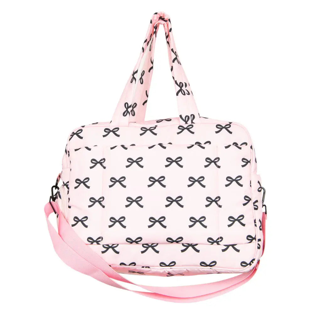 Black & Pink Mini Bows Weekender Day Duffel