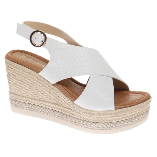 White Criss Cross Wedge