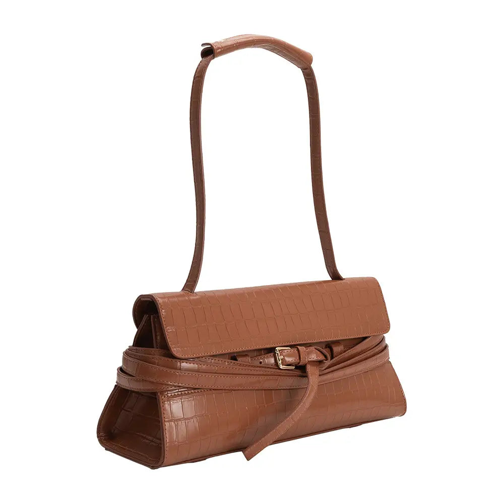 Klarissa Camel Recycled Vegan Leather Shoulder Bag