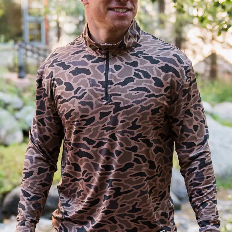 Burlebo Performance Quarter Zip - Gauge Camo