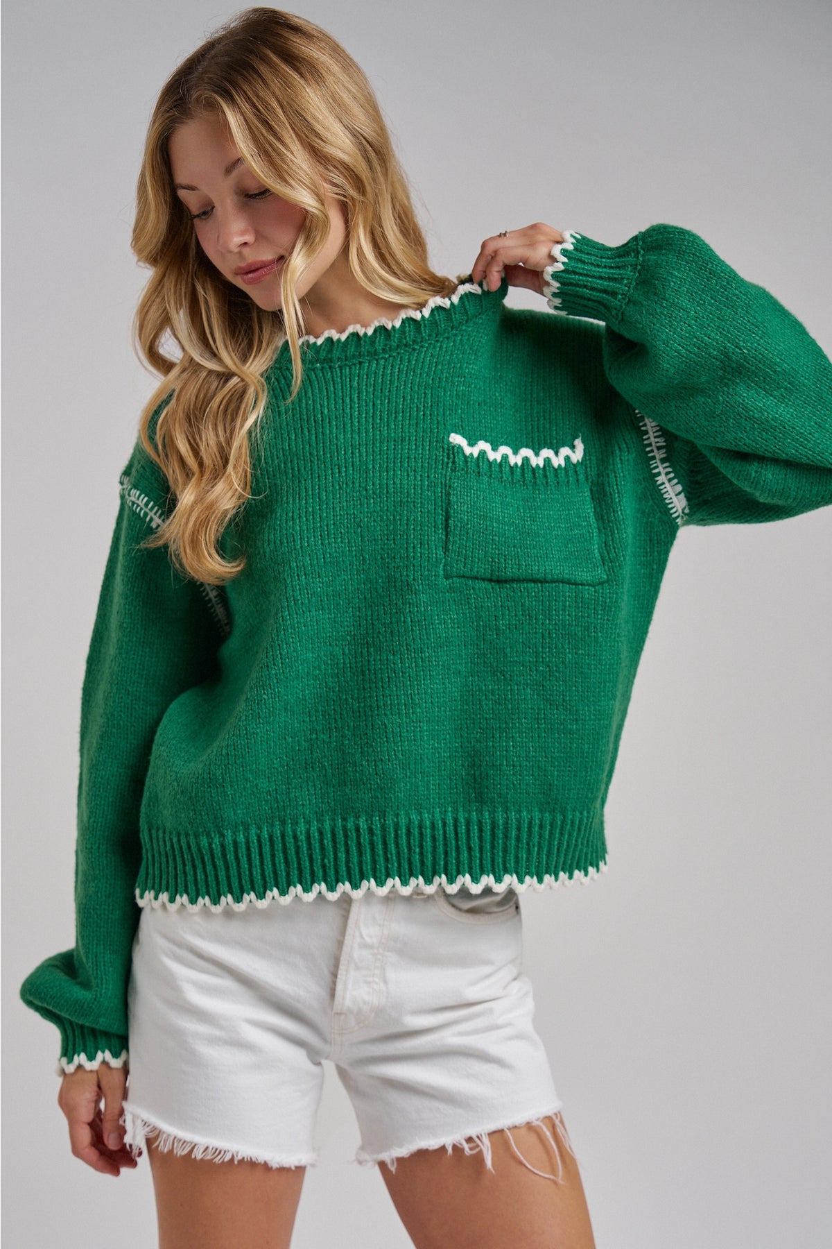 Cozy Holiday Christmas Sweater Top with POCKETS