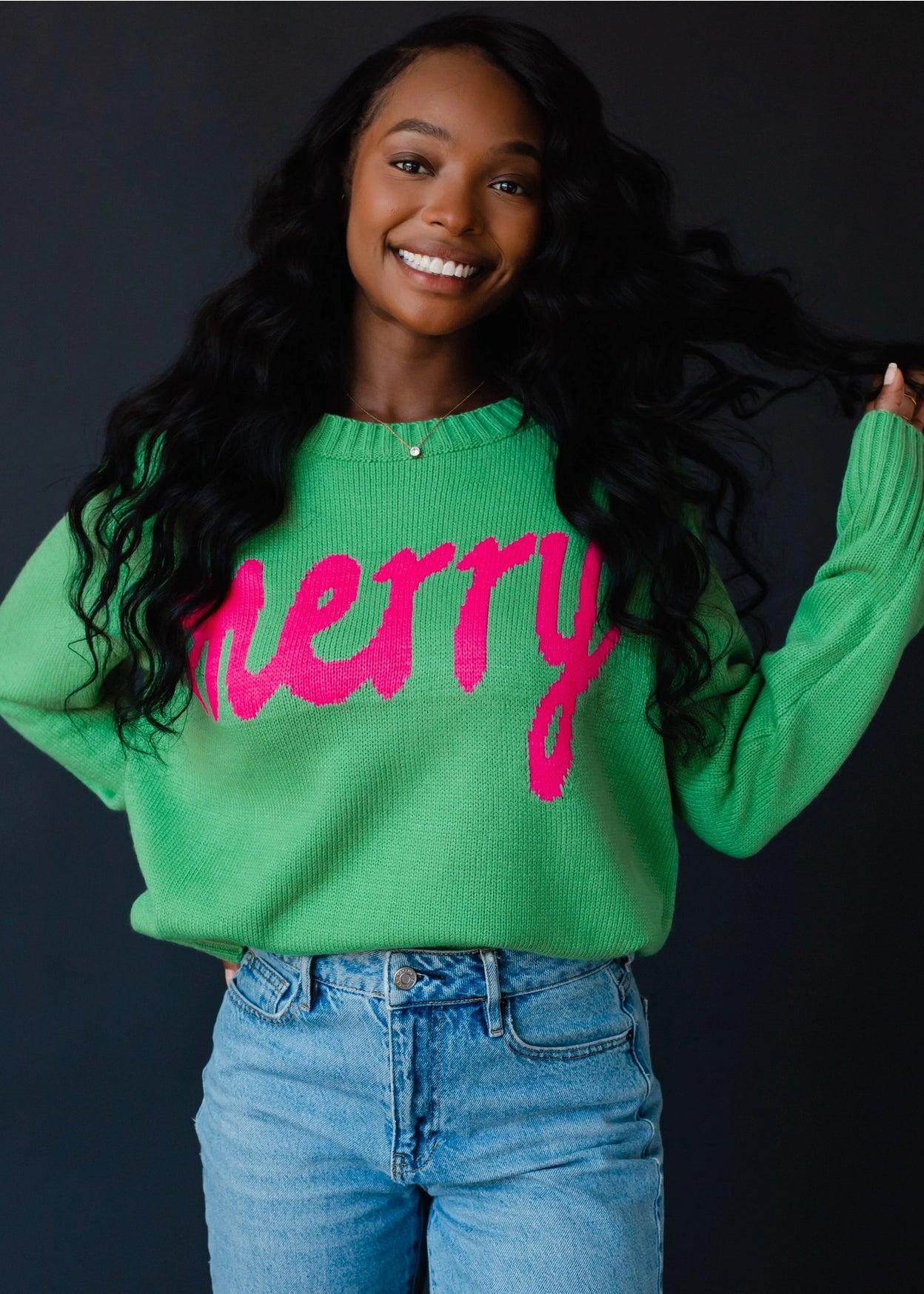 PREORDER - Green Merry Sweater