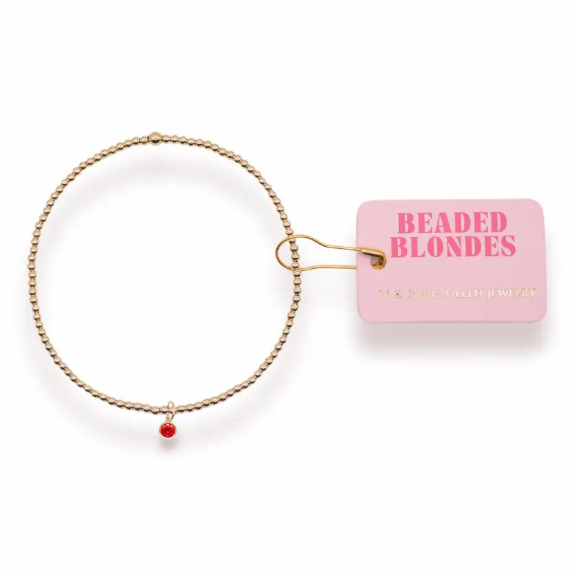 Beaded Blondes January Birthstone Charm Bracelet