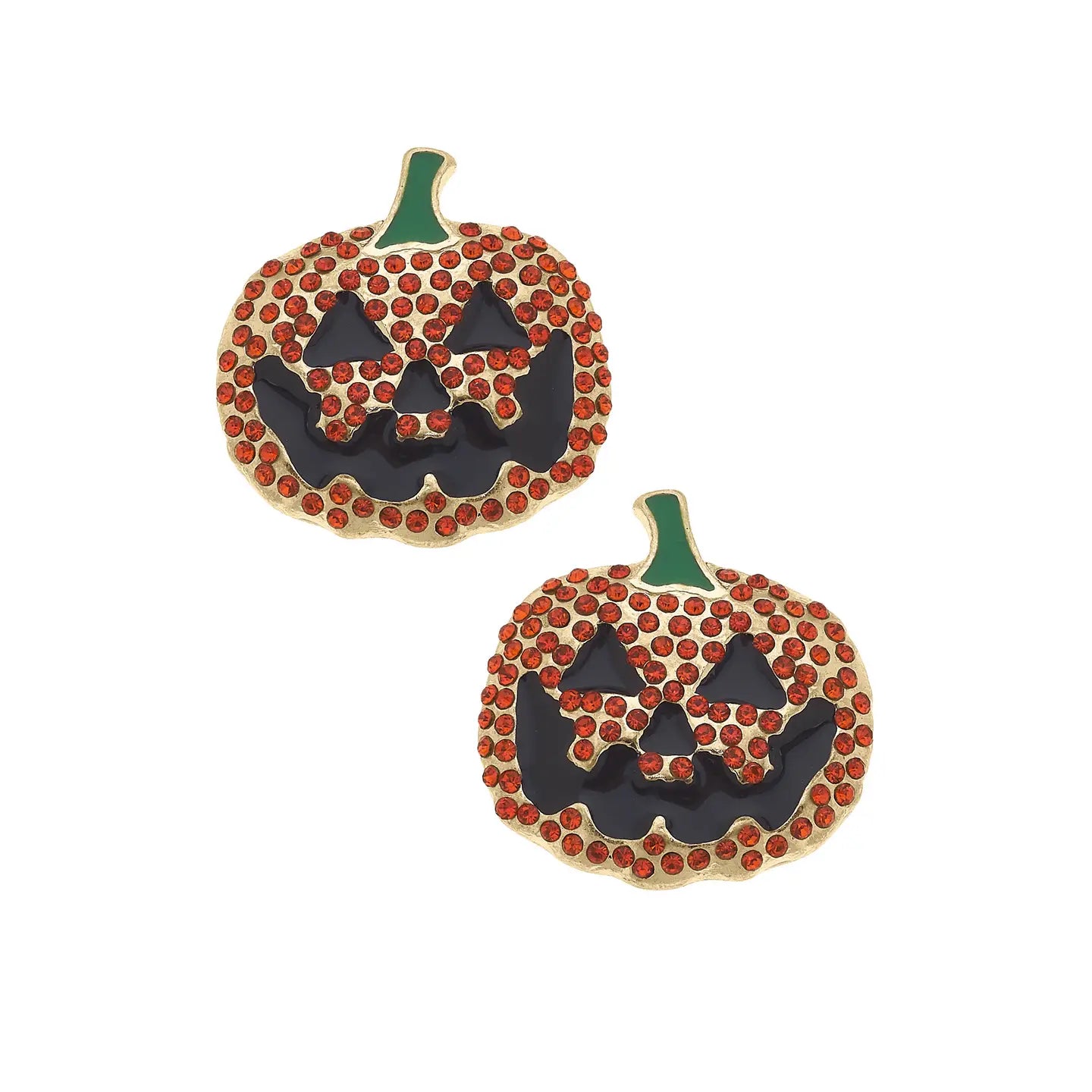 Canvas Style Jack-O'-Lanteren Earrings