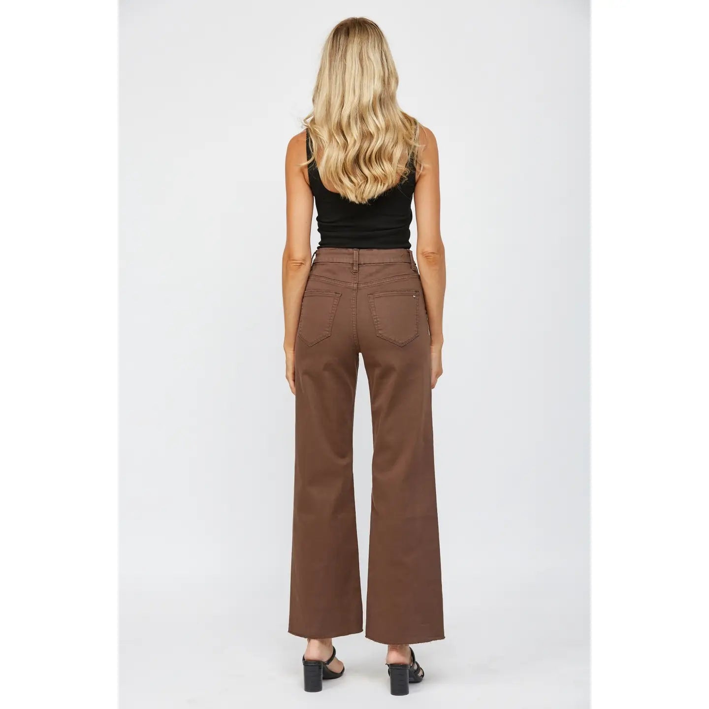 Mica Birch Stretch High Rise Wide Leg Jeans