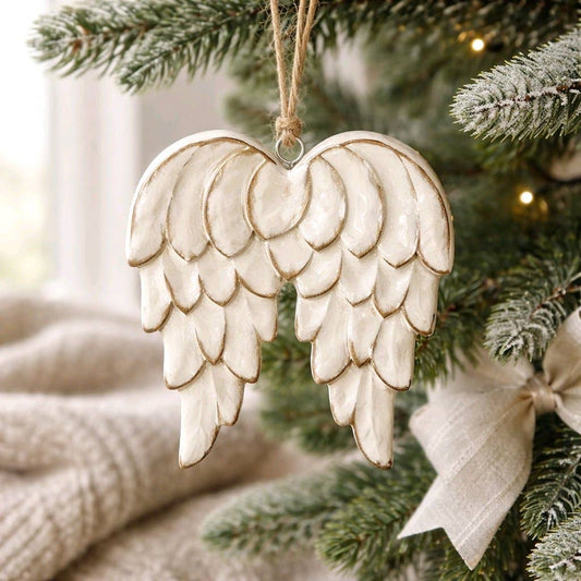 Clear Enamel Angel Wing Ornament