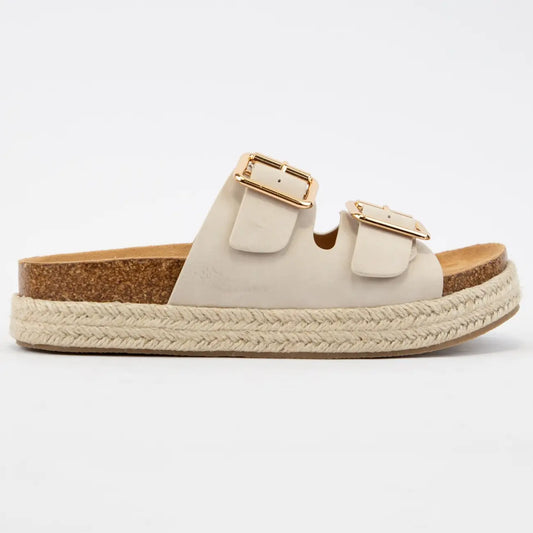 Marfa Double Thick Buckle Strap Cord Sandal