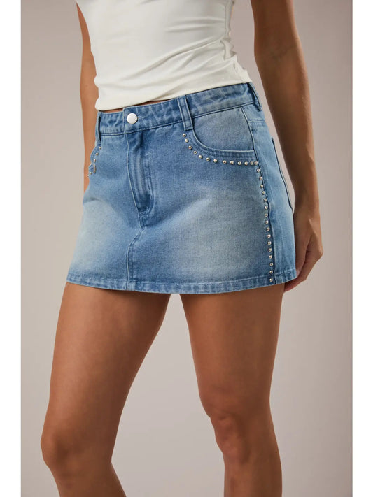 Low Rise Denim Skort