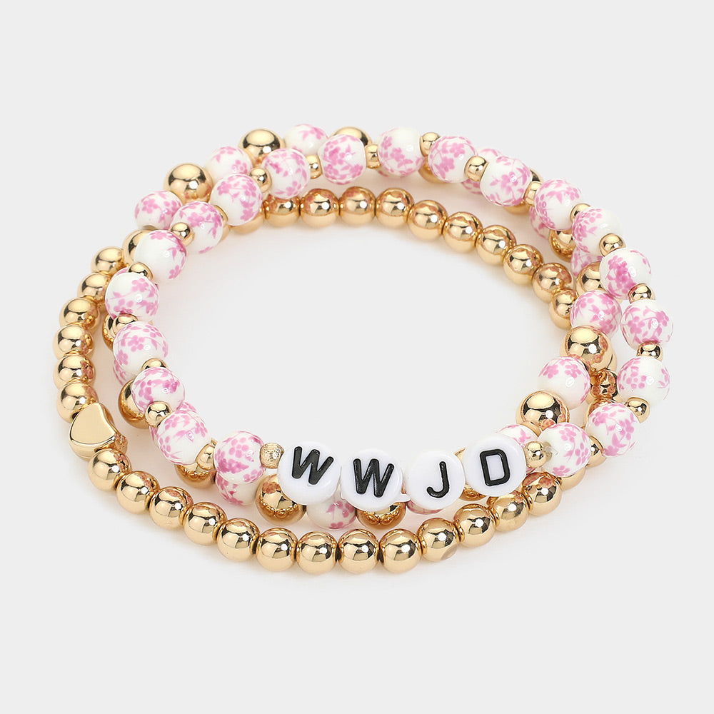 WWJD 3-Piece Stack Bracelet