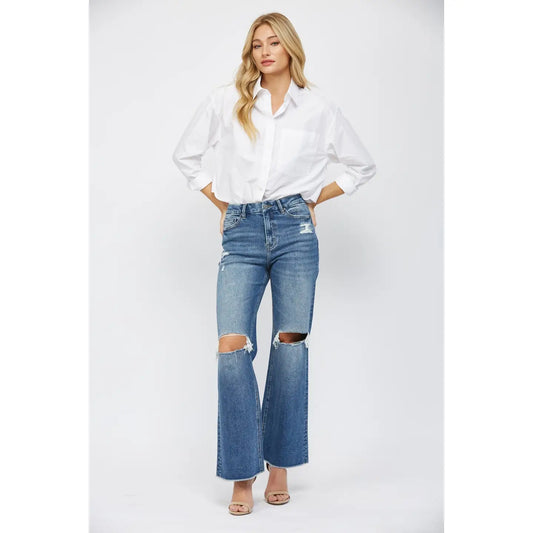 Mica Super High Wide Leg Dark Wash Jean