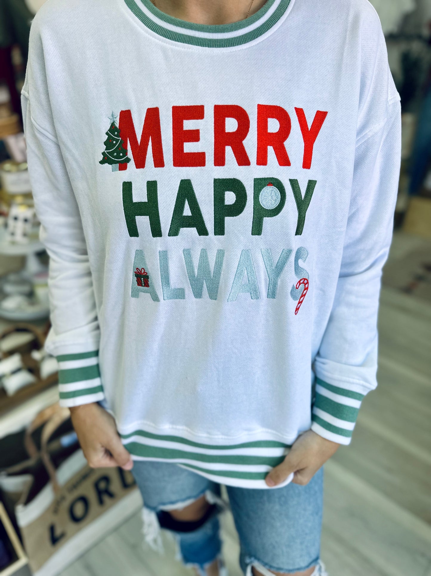 PREORDER - Merry Happy Always Retro Sweatshirt