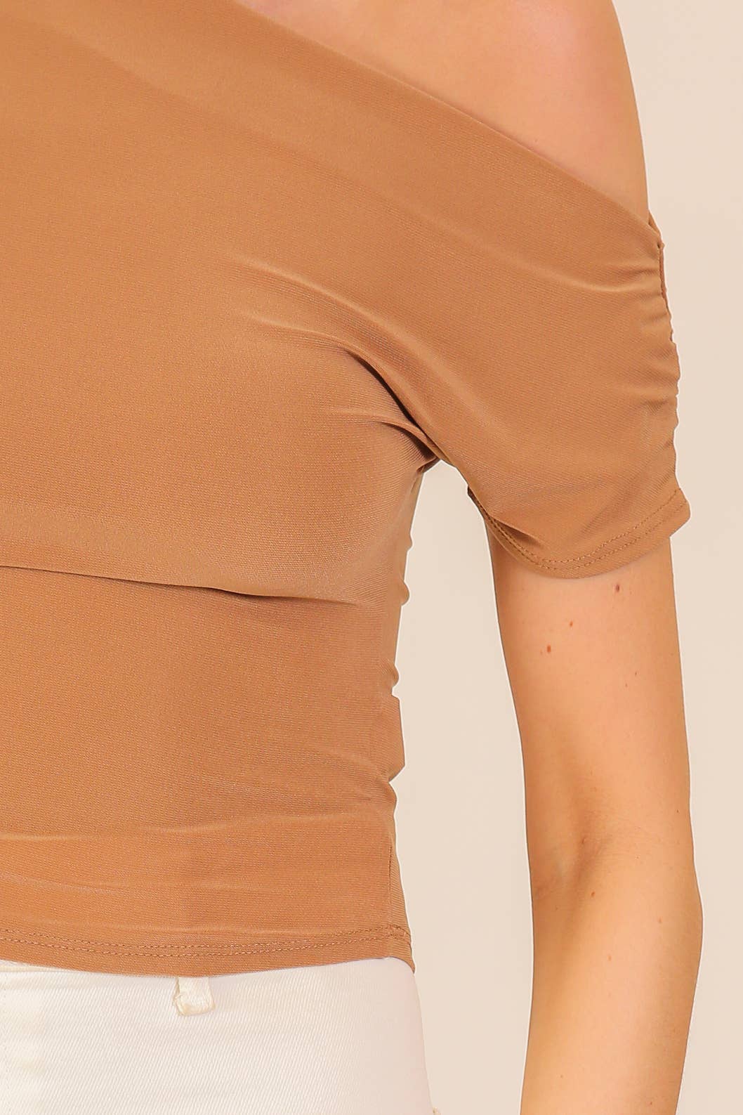 Mocha Midnight Elegance Asymmetrical Top