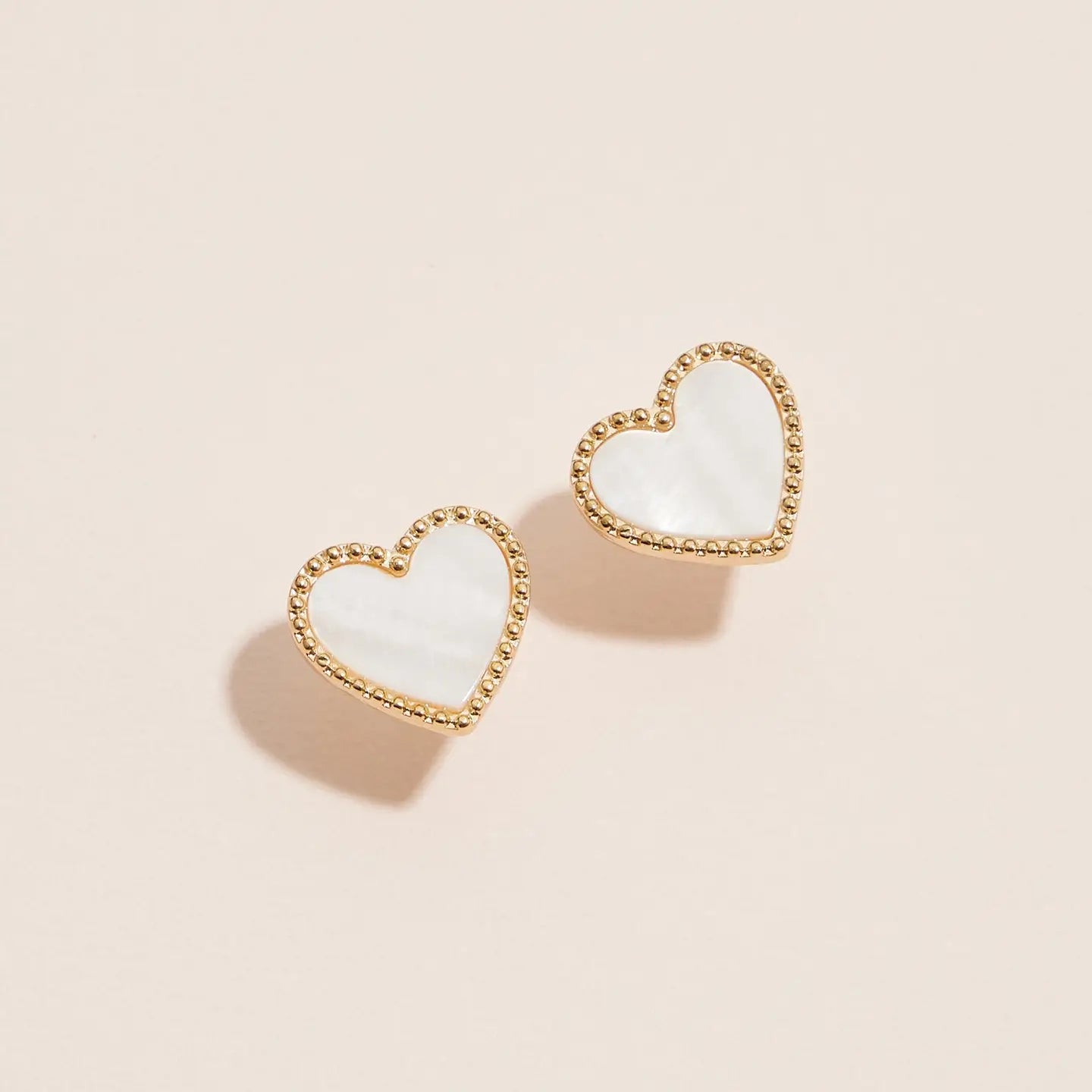 Gold Heart Stud Earrings