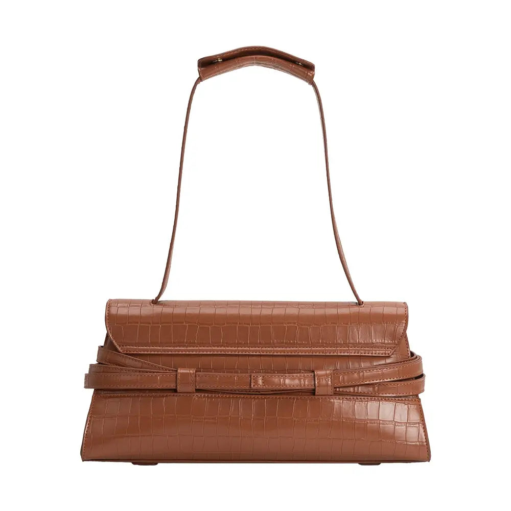Klarissa Camel Recycled Vegan Leather Shoulder Bag