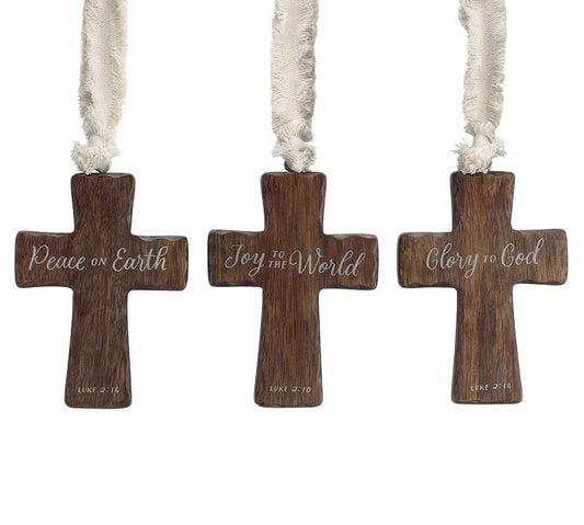 Wooden Cross Ornaments w Message