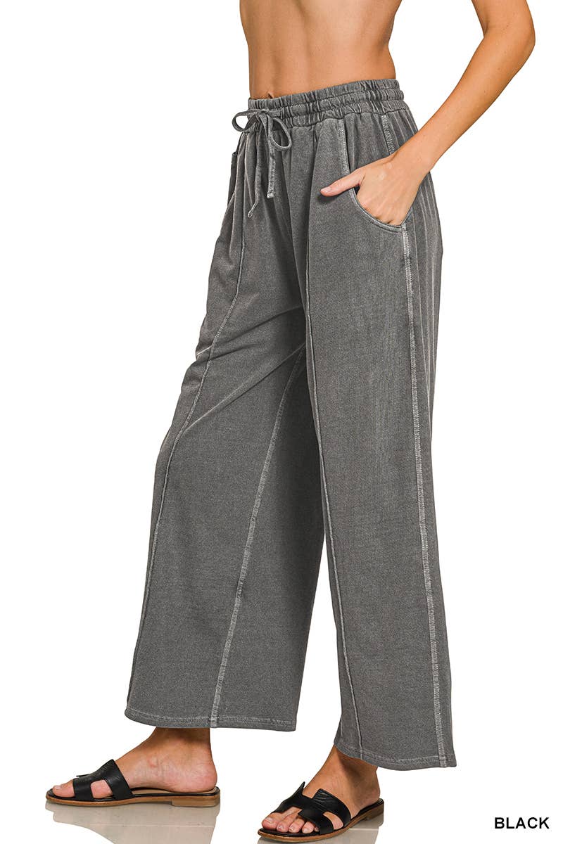 Terry Cloth Wide Leg Pants