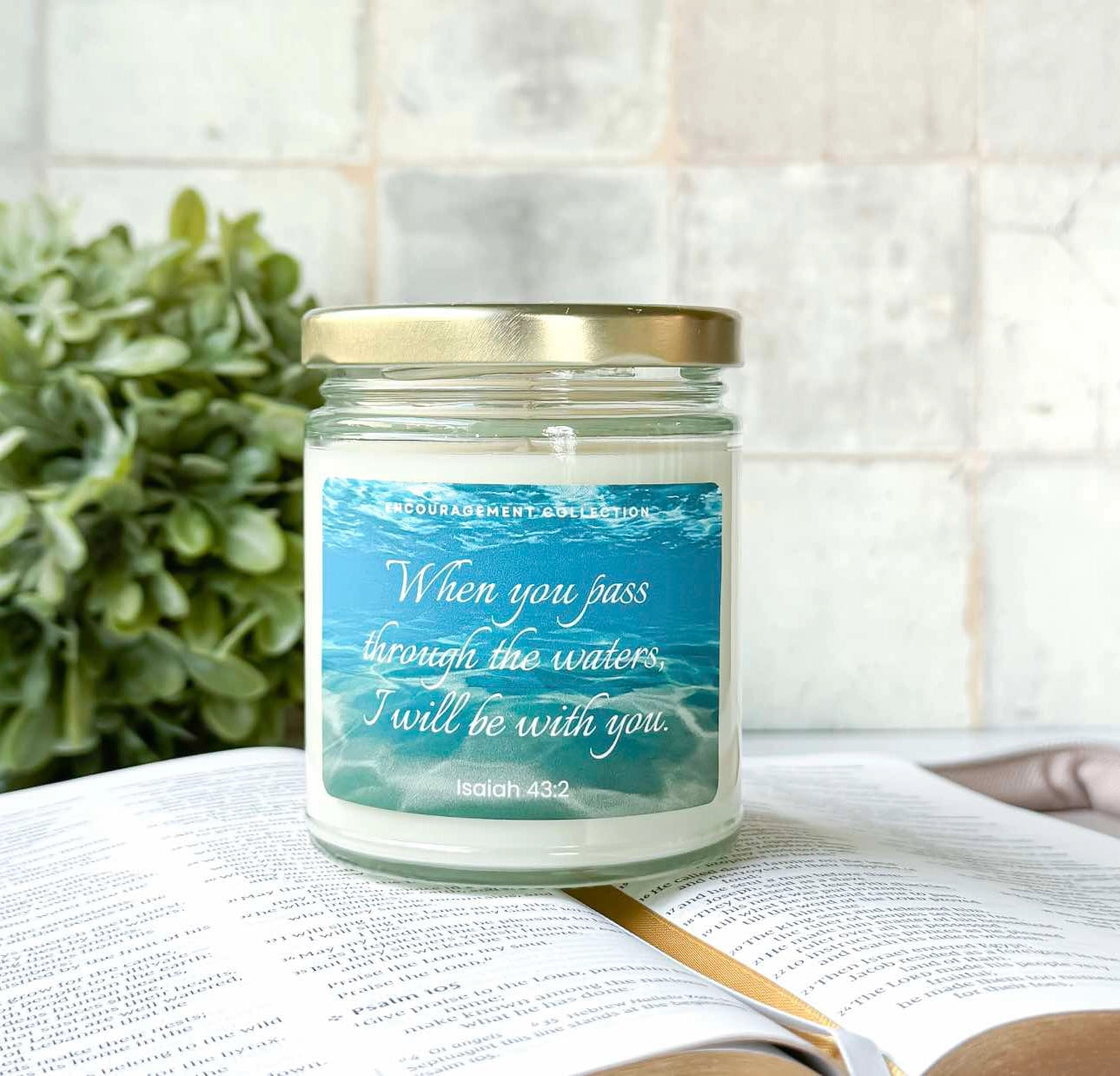Isaiah 43:2 - Bible Verse Candles -7oz. Soy Wax-Baja Cactus