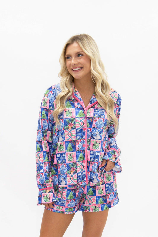 Preppy Christmas PJ Set