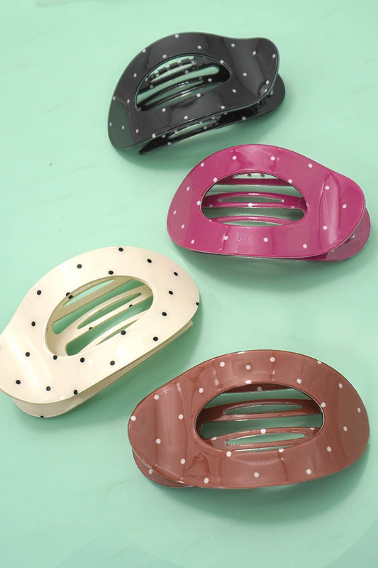 Jumbo Lay Flat Oval Hair Claw Clips Secure Styling | 4 Color Options