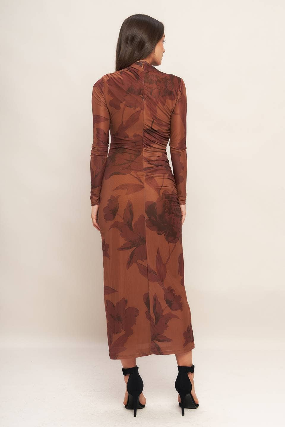 Floral Mesh Maxi Dress